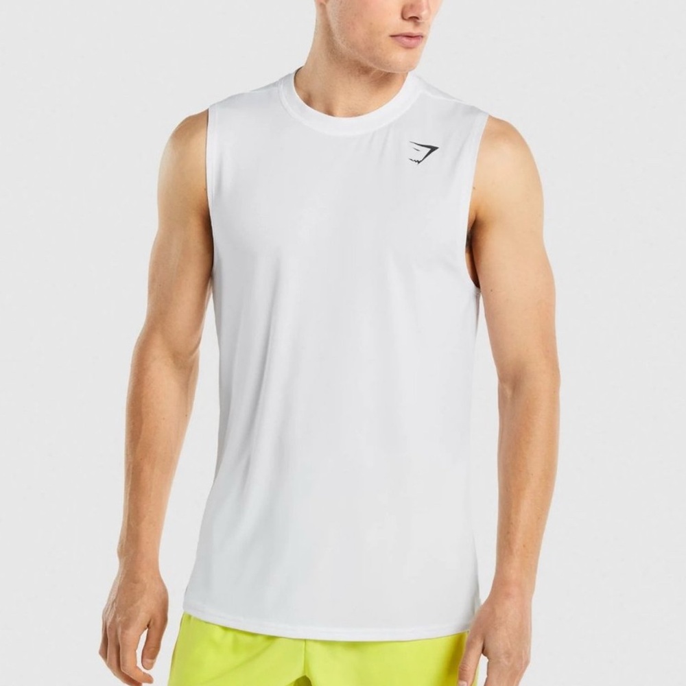 2 Gymshark Tanks, Firefly Green and White, M - Picture 2 of 14